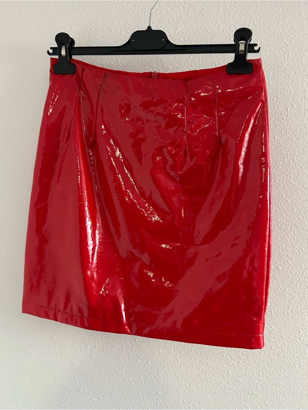 Elia Cher Shiny Red Patent Mini Skirt